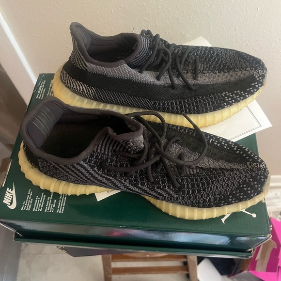 Adidas Black and Gray Sneakers with Textured Knit Upper - Picture 1 of 5